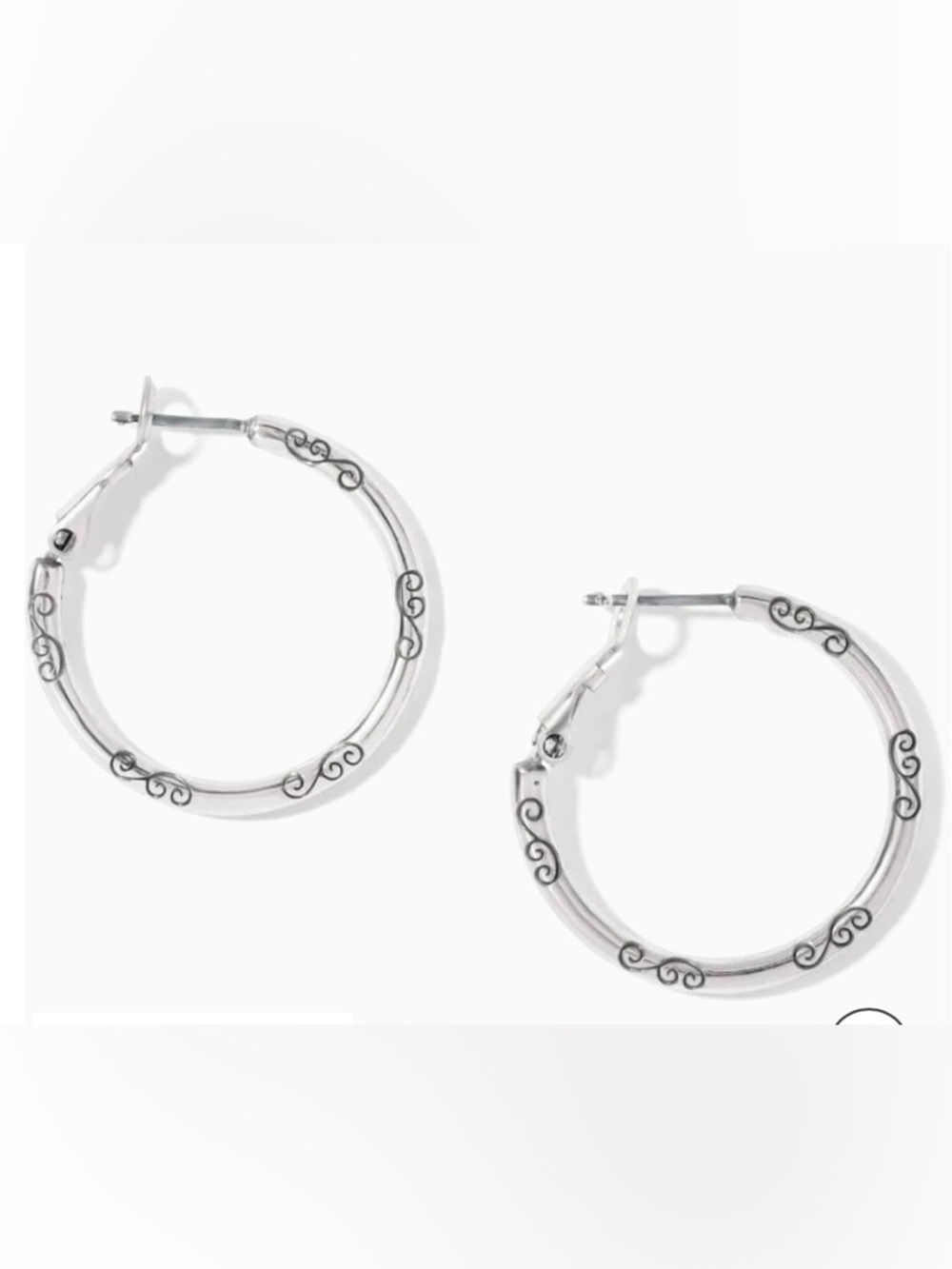 Brighton Silver-Plated  Small Hoop Charm Earrings like new